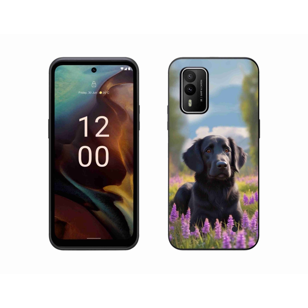 Gélový kryt mmCase na Nokia XR21 - elegantný čierny retriever