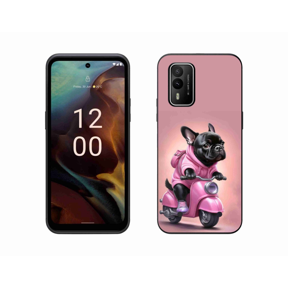 Gélový kryt mmCase na Nokia XR21 - francúzsky buldoček na skútri