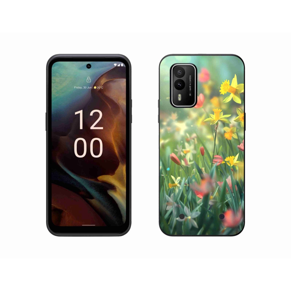 Gélový kryt mmCase na Nokia XR21 - jarné kvety