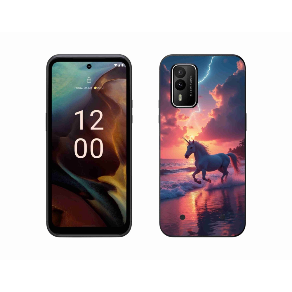 Gélový kryt mmCase na Nokia XR21 - jednorožec na pláži