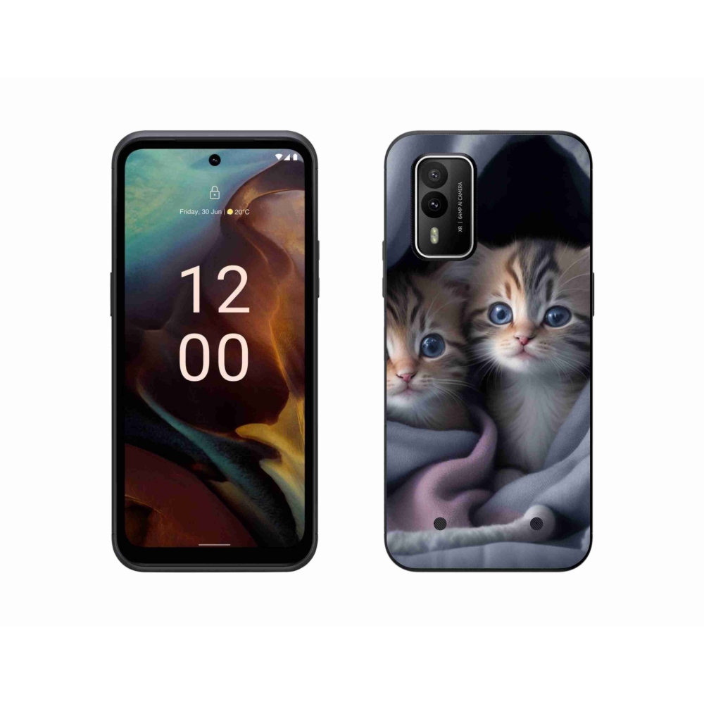 Gélový kryt mmCase na Nokia XR21 - mačacie duo 2