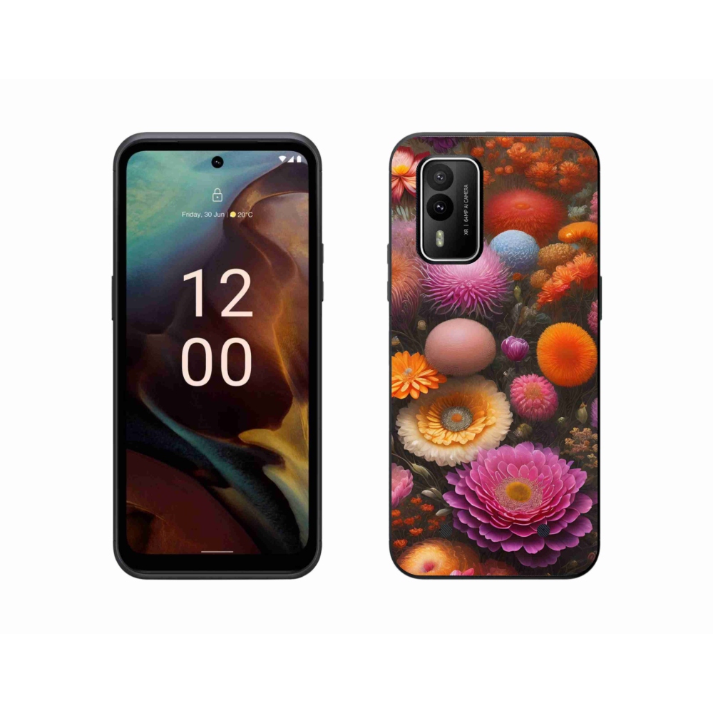 Gélový kryt mmCase na Nokia XR21 - kvetinová kompozícia