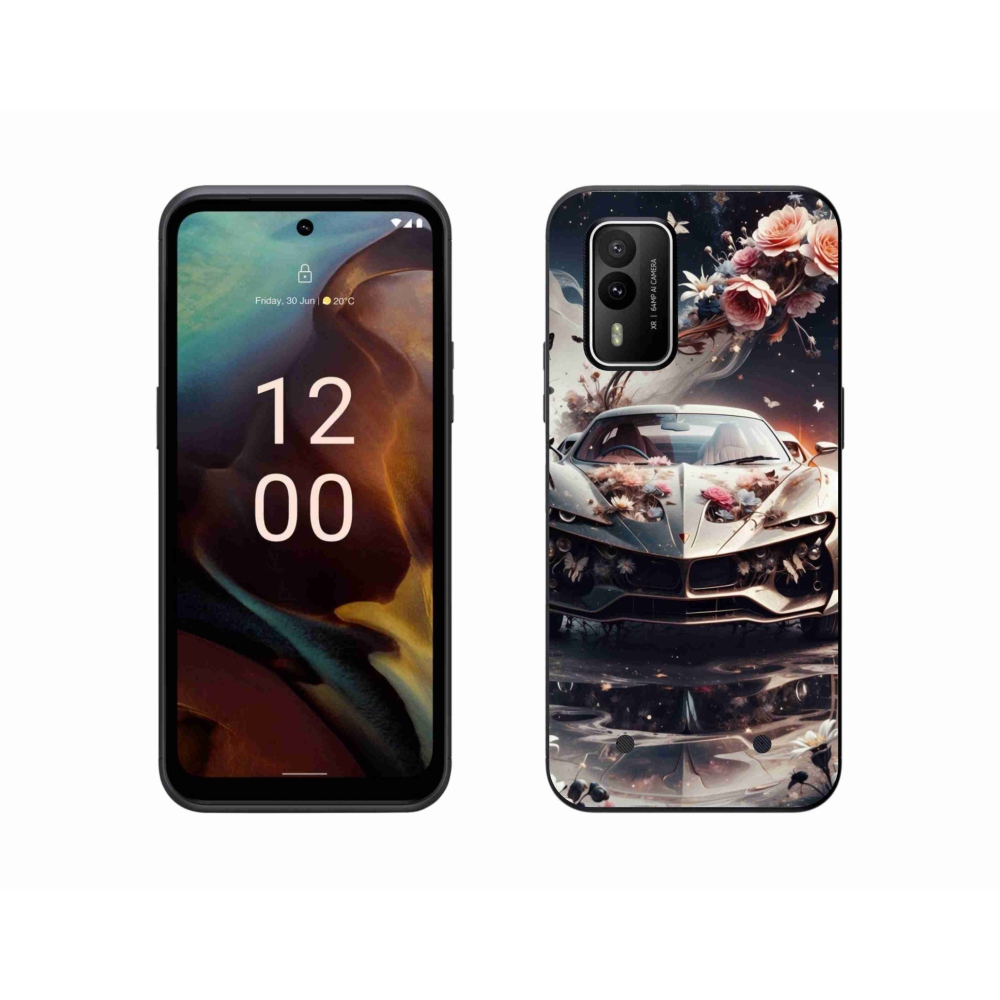 Gélový kryt mmCase na Nokia XR21 - kvetinový športový automobil
