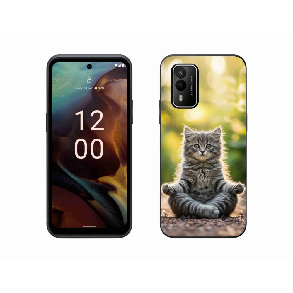 Gélový kryt mmCase na Nokia XR21 - meditujúce mačiatko