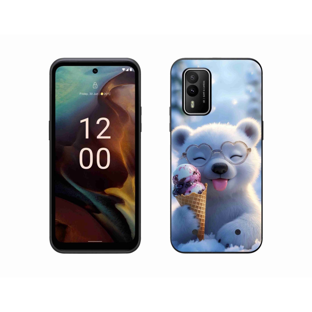 Gélový kryt mmCase na Nokia XR21 - medvedík so zmrzlinou