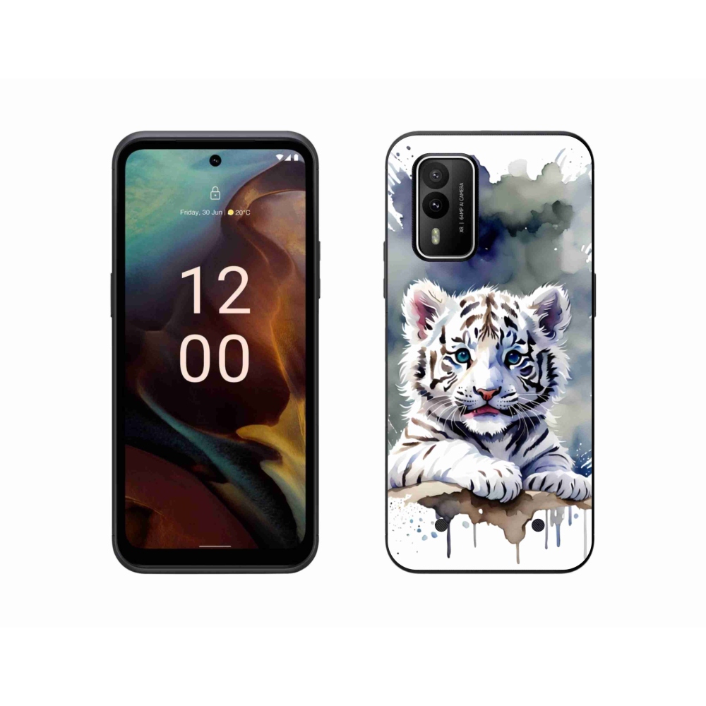 Gélový kryt mmCase na Nokia XR21 - mláďa bieleho tigra