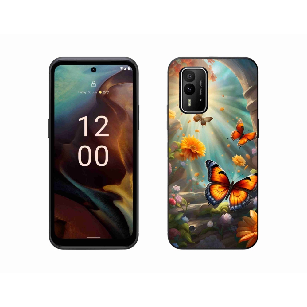 Gélový kryt mmCase na Nokia XR21 - motýlia záhrada 2