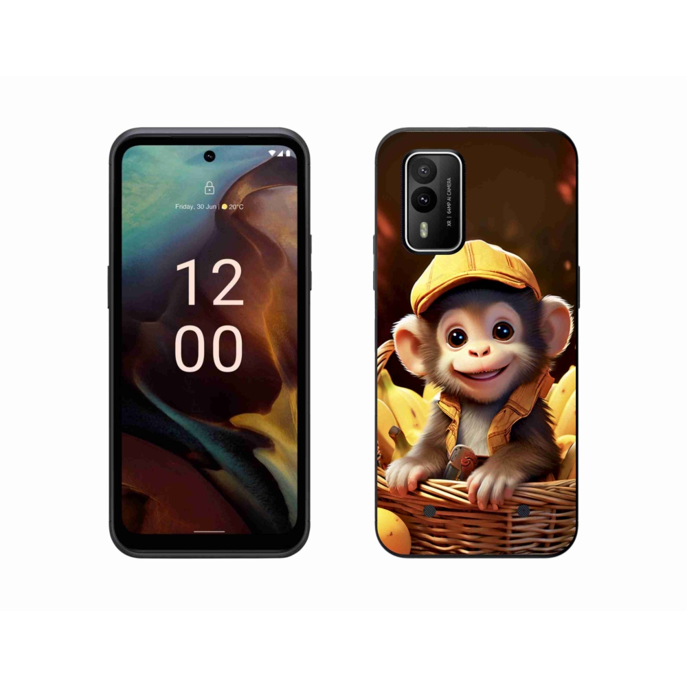 Gélový kryt mmCase na Nokia XR21 - opice v košíku