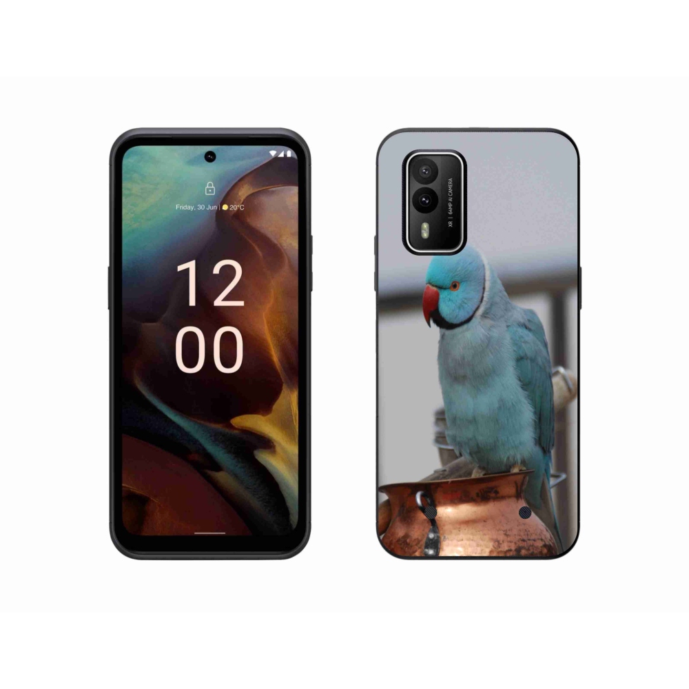 Gélový kryt mmCase na Nokia XR21 - papagáj alexander modrý