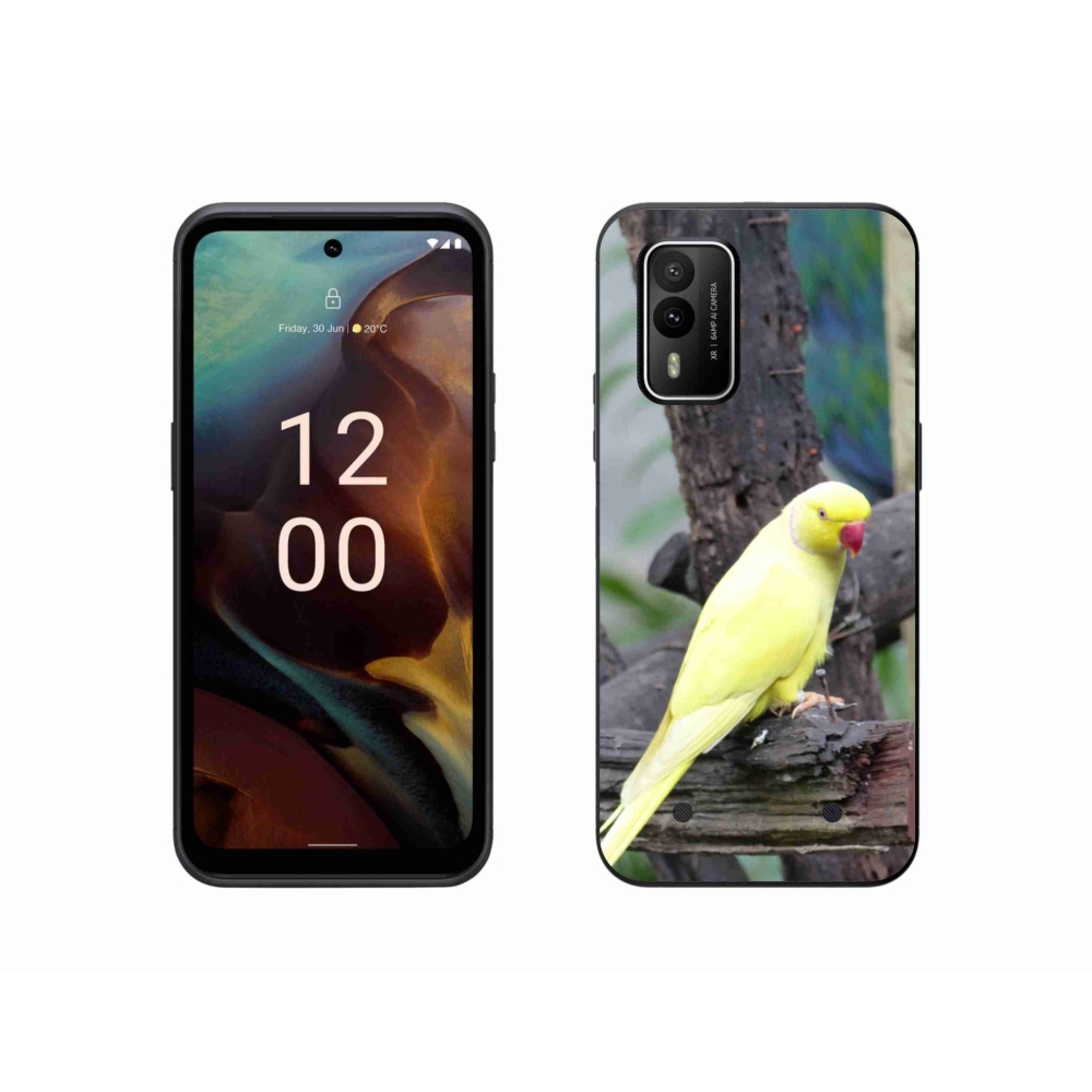 Gélový kryt mmCase na Nokia XR21 - papagáj alexander žltý