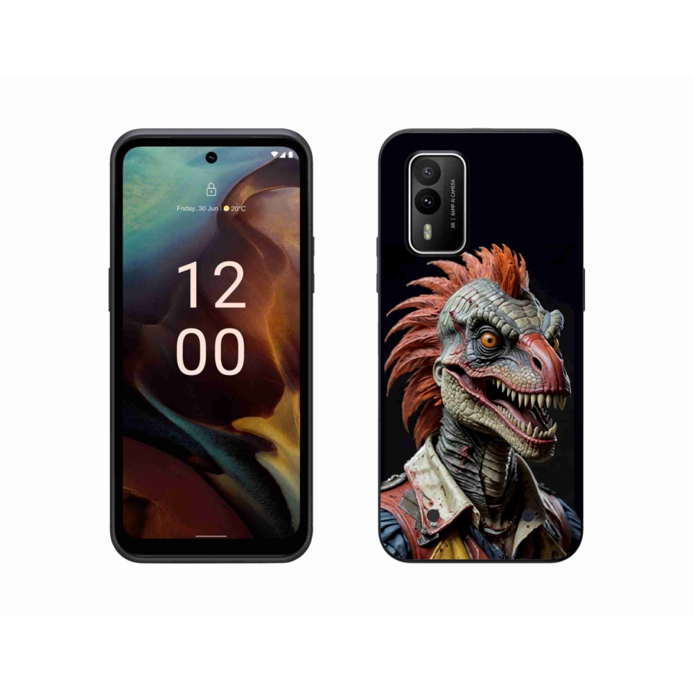 Gélový kryt mmCase na Nokia XR21 - punk dinosaurus