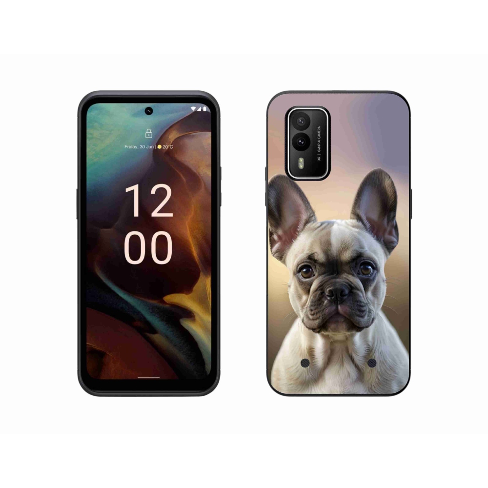 Gélový kryt mmCase na Nokia XR21 - roztomilý francúzsky buldoček