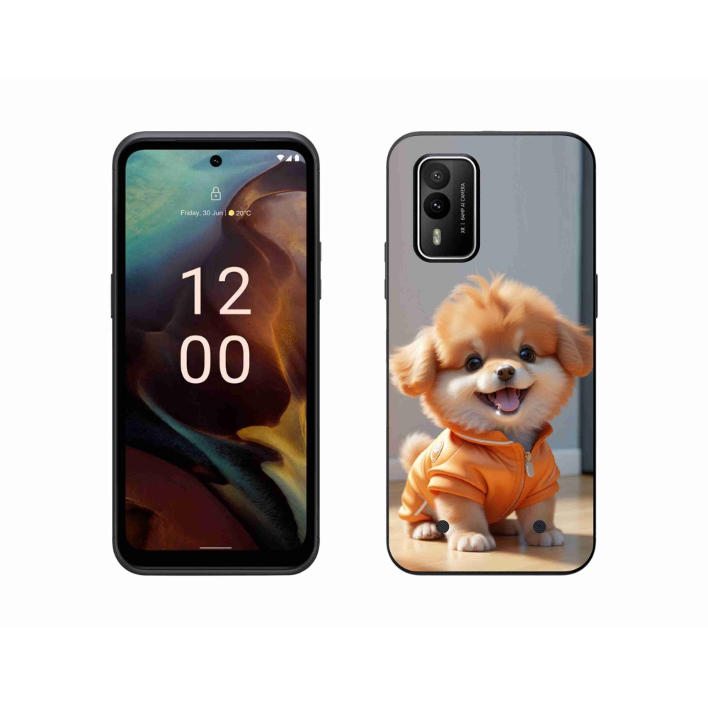 Gélový kryt mmCase na Nokia XR21 - roztomilý pomeranian v mikine