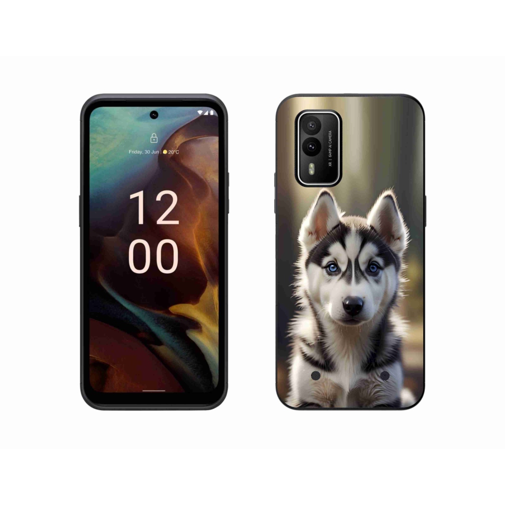 Gélový kryt mmCase na Nokia XR21 - roztomilý sibírsky husky