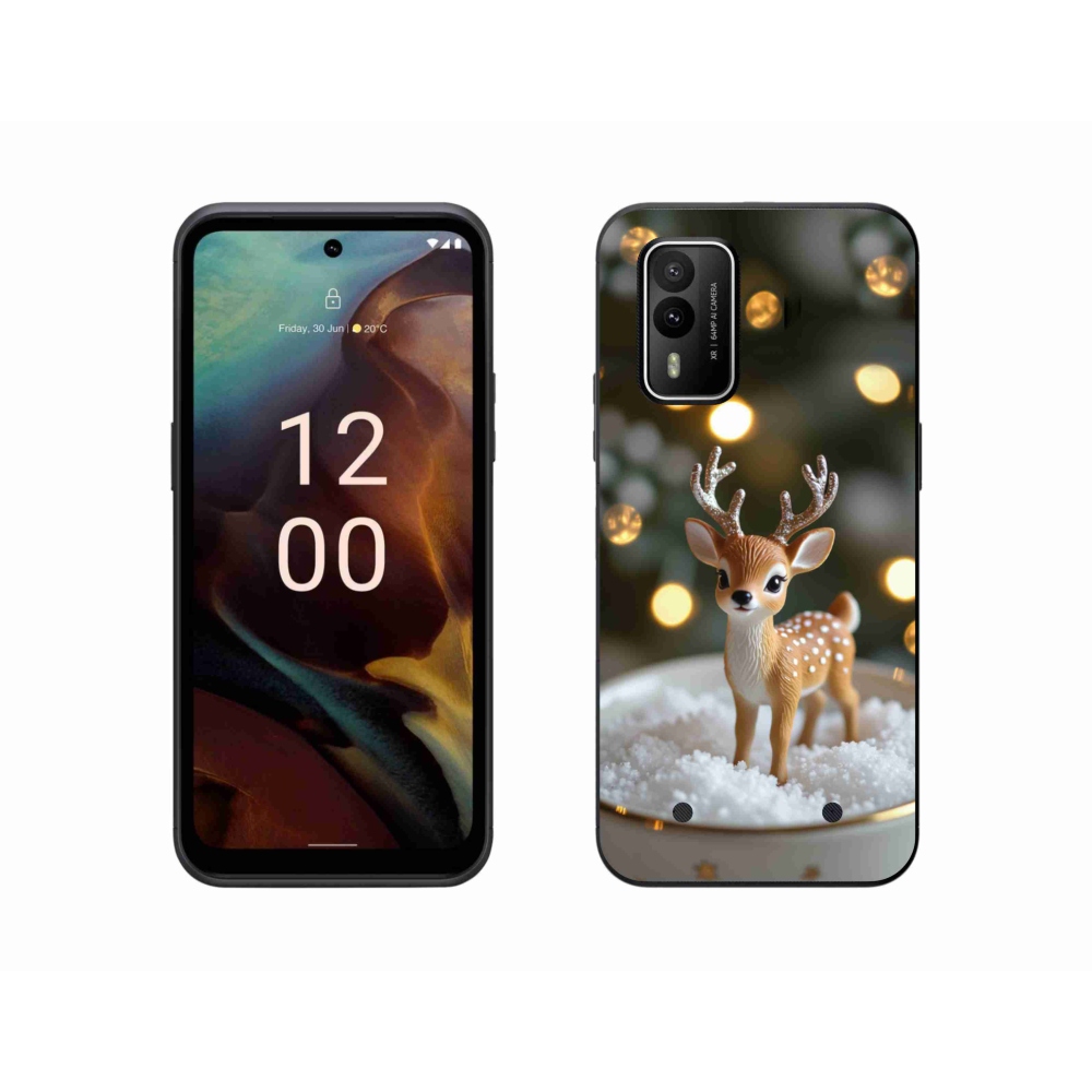Gélový kryt mmCase na Nokia XR21 - roztomilý vianočný jeleň