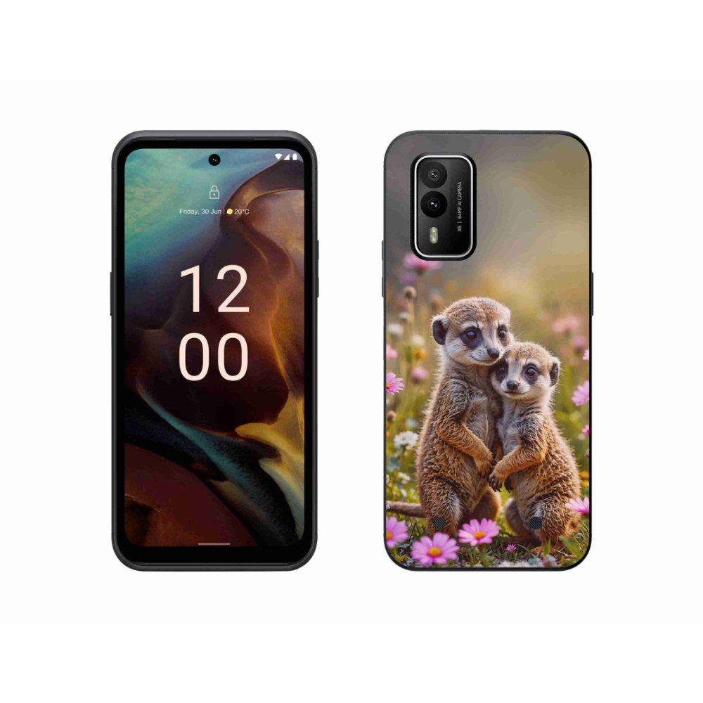 Gélový kryt mmCase na Nokia XR21 - surikatí duo