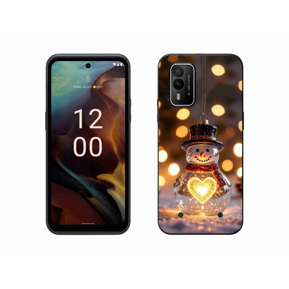 Gélový kryt mmCase na Nokia XR21 - svietiaci vianočný snehuliak