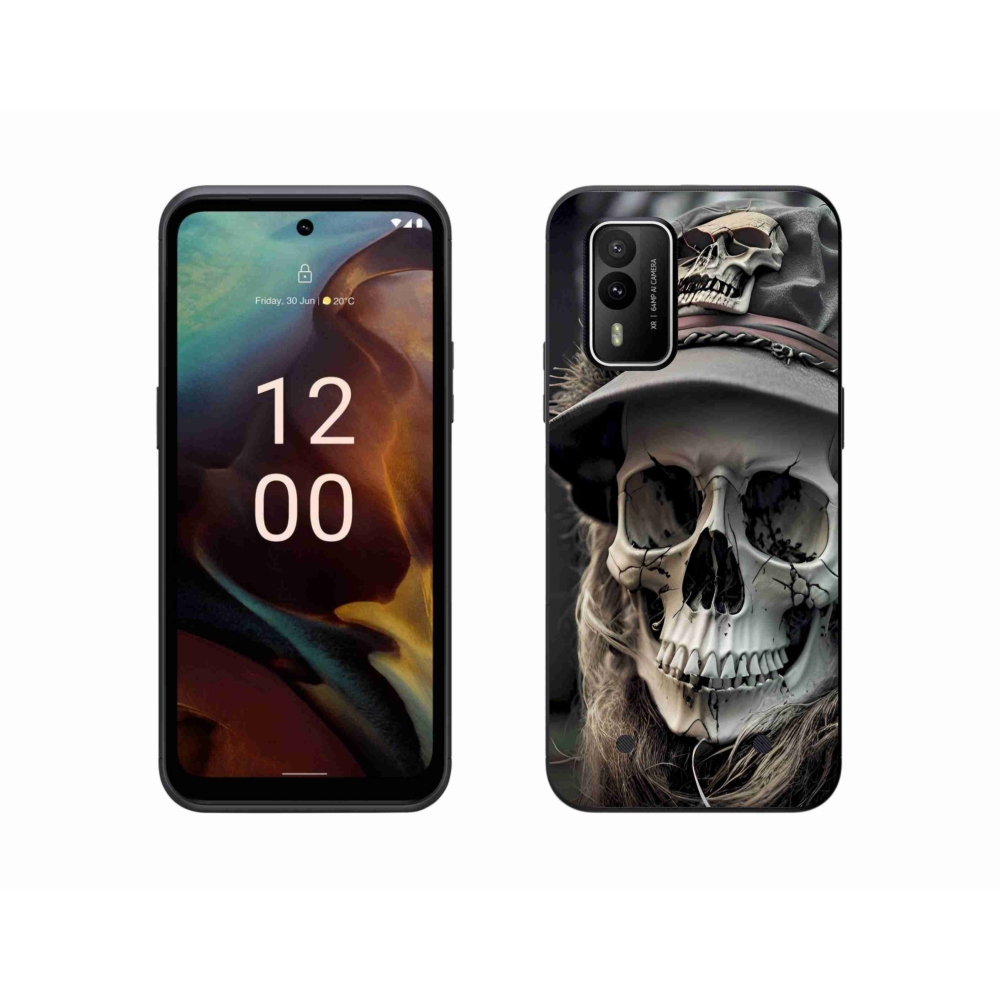 Gélový kryt mmCase na Nokia XR21 - temná lebka