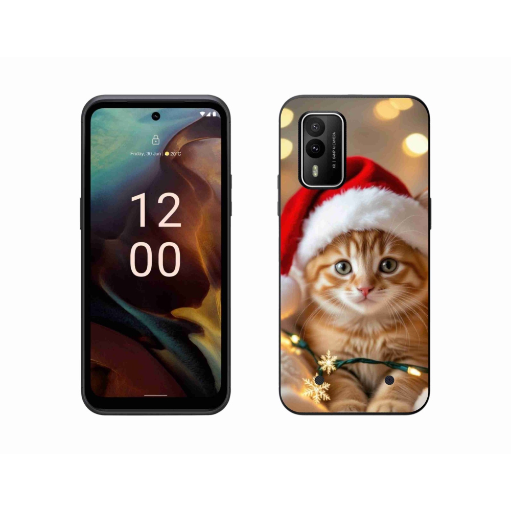 Gélový kryt mmCase na Nokia XR21 - vianočné mačiatko