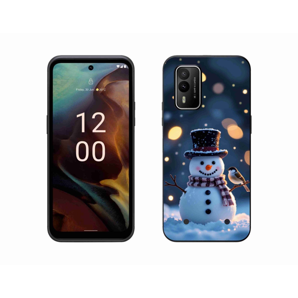 Gélový kryt mmCase na Nokia XR21 - vianočný snehuliak