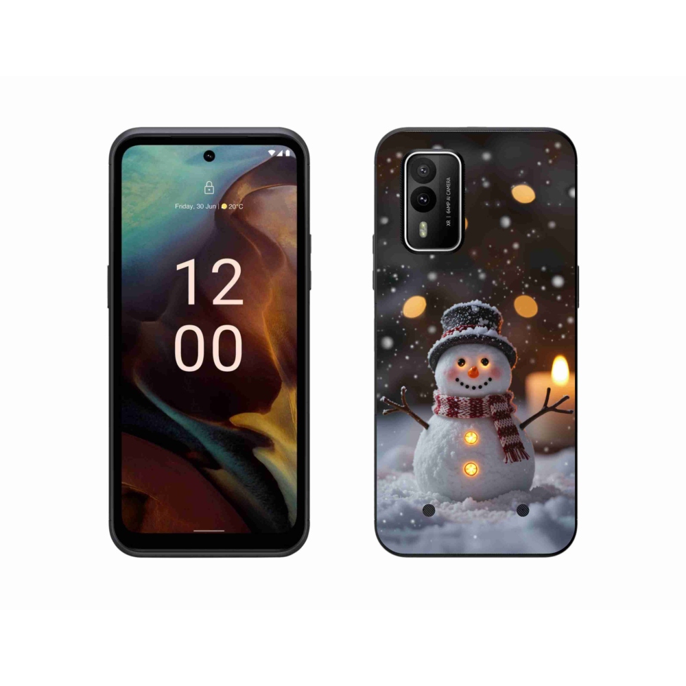 Gélový kryt mmCase na Nokia XR21 - veselý snehuliak