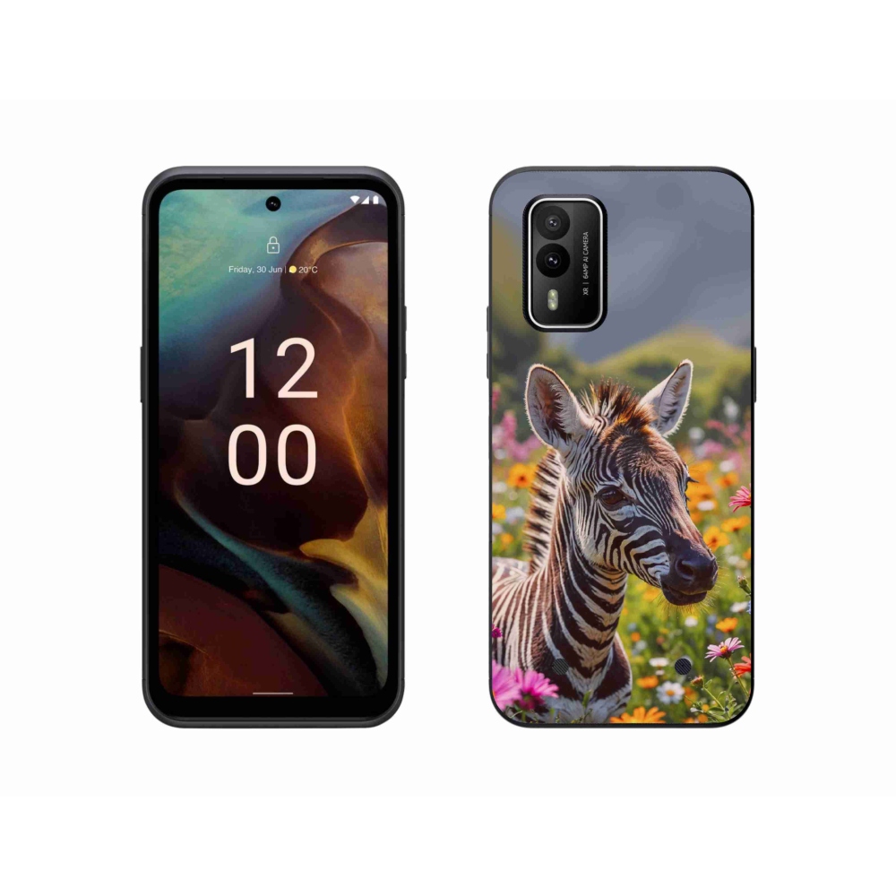 Gélový kryt mmCase na Nokia XR21 - zebra na lúke