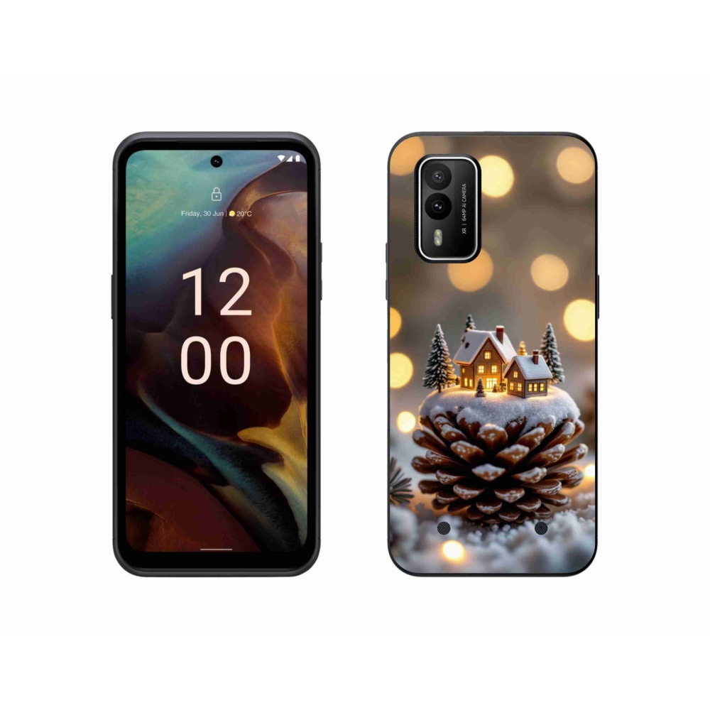 Gélový kryt mmCase na Nokia XR21 - zimná dedinka
