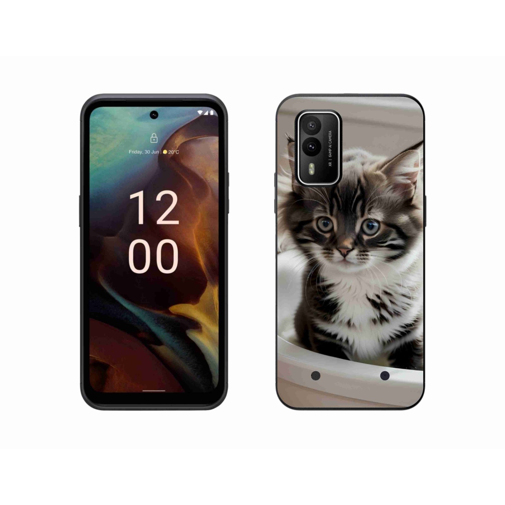 Gélový kryt mmCase na Nokia XR21 - zvedavé mačiatko