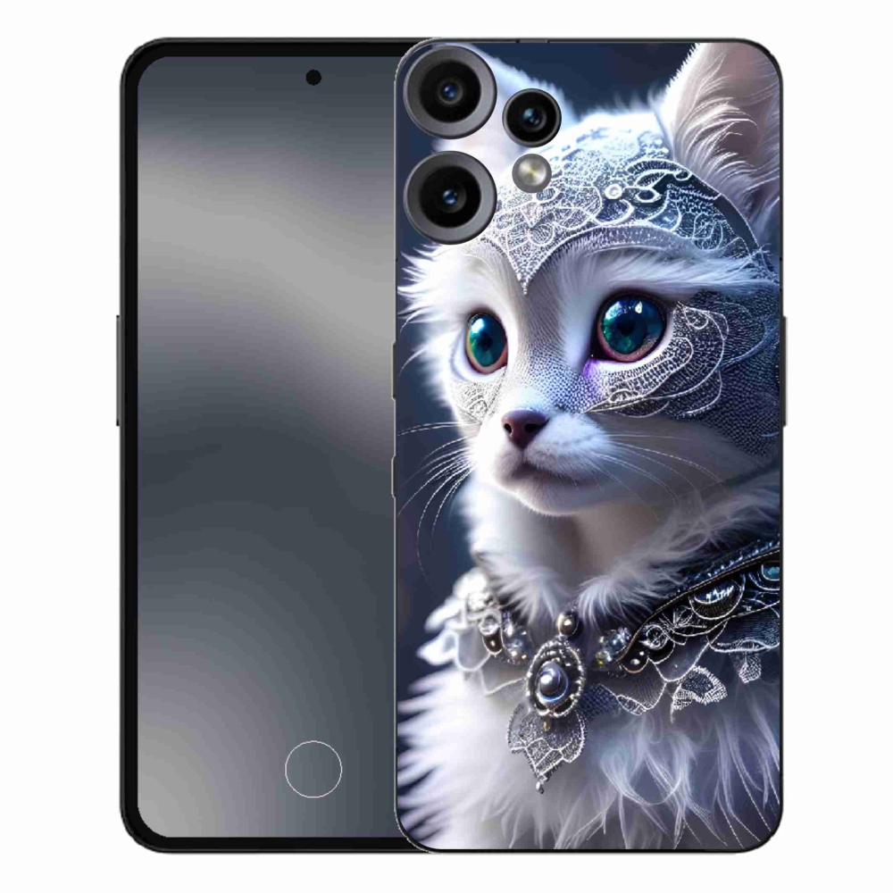 Gélový kryt mmCase na Nothing CMF Phone 2 Pro - biela mačka