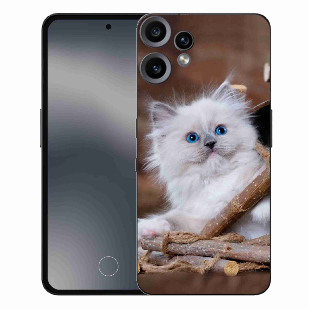 Gélový kryt mmCase na Nothing CMF Phone 2 Pro - biele mačiatko