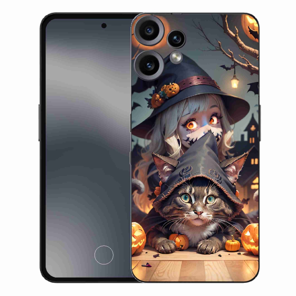 Gélový kryt mmCase na Nothing CMF Phone 2 Pro - čarodejnica s mačkou