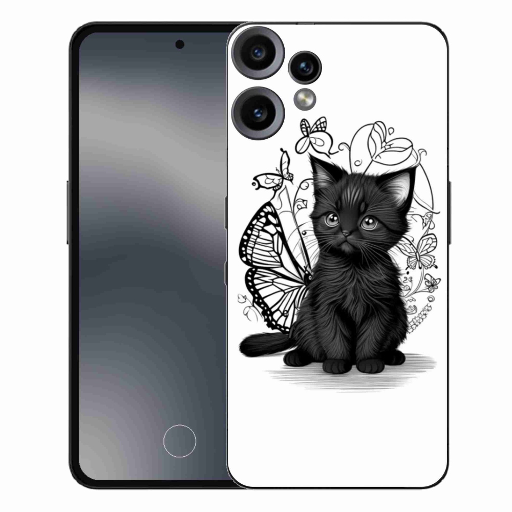 Gélový kryt mmCase na Nothing CMF Phone 2 Pro - čierne mačiatko