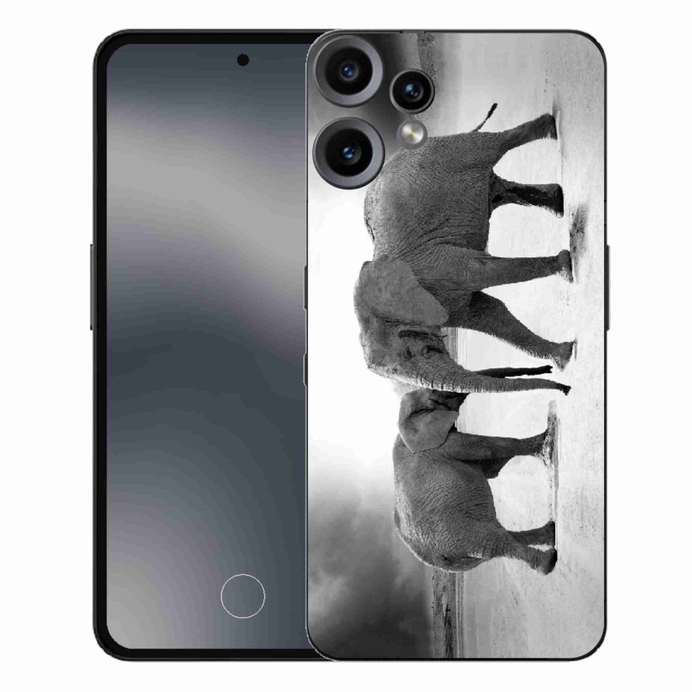 Gélový kryt mmCase na Nothing CMF Phone 2 Pro - čiernobieli slony