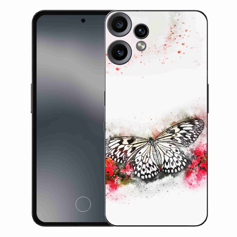 Gélový kryt mmCase na Nothing CMF Phone 2 Pro - čiernobiely motýľ