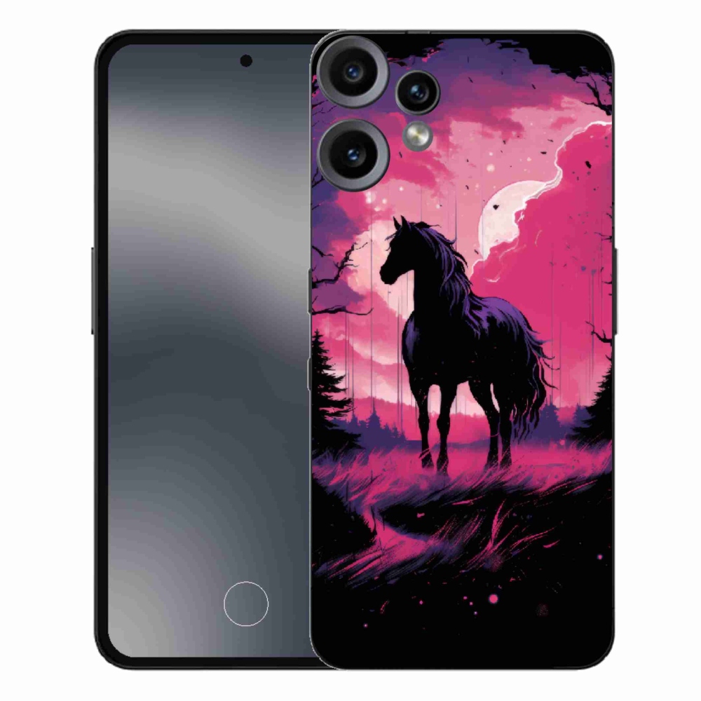Gélový kryt mmCase na Nothing CMF Phone 2 Pro - čierny kreslený kôň 1