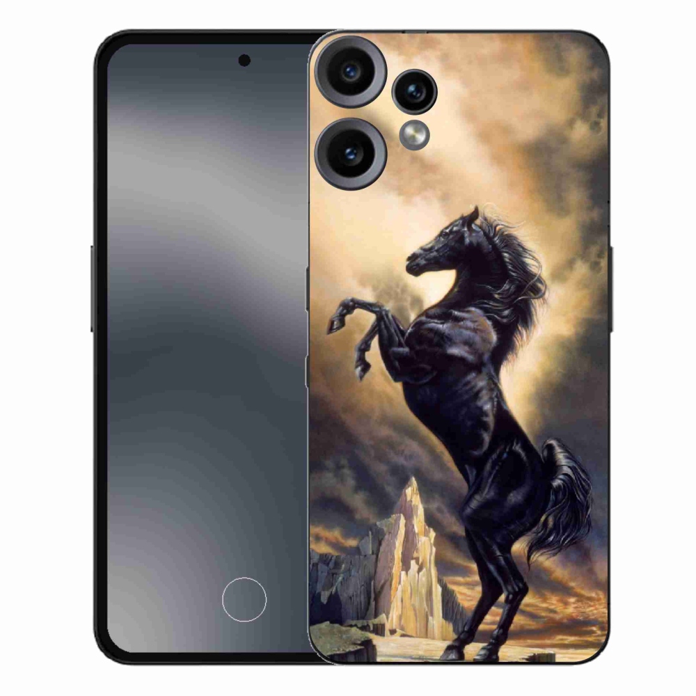 Gélový kryt mmCase na Nothing CMF Phone 2 Pro - čierny kreslený kôň