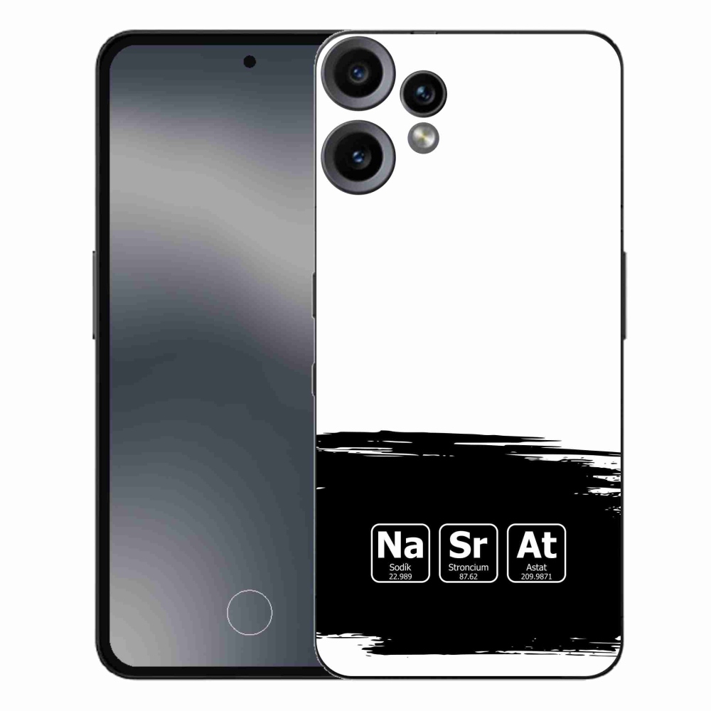 Gélový kryt mmCase na Nothing CMF Phone 2 Pro - chemické prvky čiernobiele pozadie