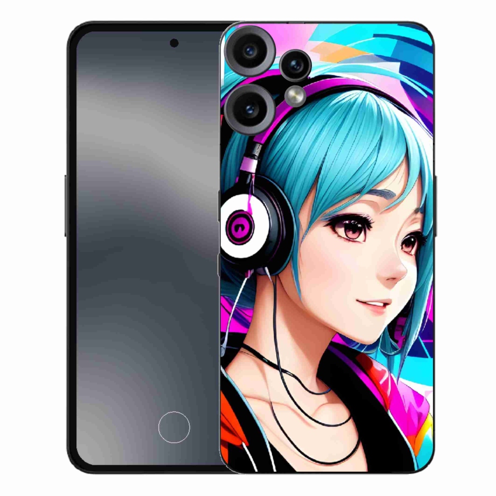 Gélový kryt mmCase na Nothing CMF Phone 2 Pro - dievča so slúchadlami