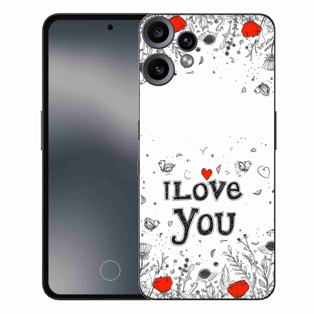 Gélový kryt mmCase na Nothing CMF Phone 2 Pro - I love you biele pozadie