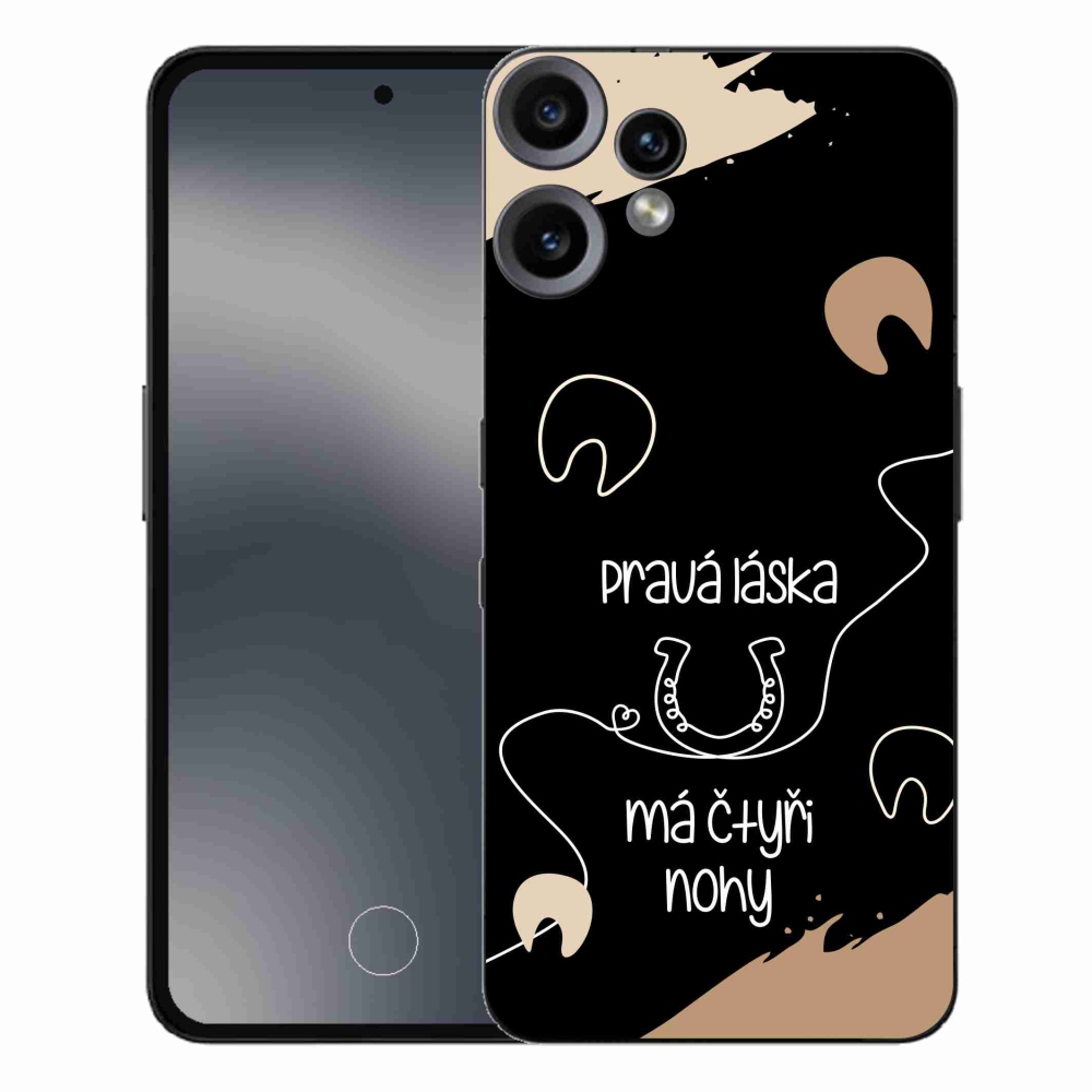 Gélový kryt mmCase na Nothing CMF Phone 2 Pro - konský motív čierne pozadie