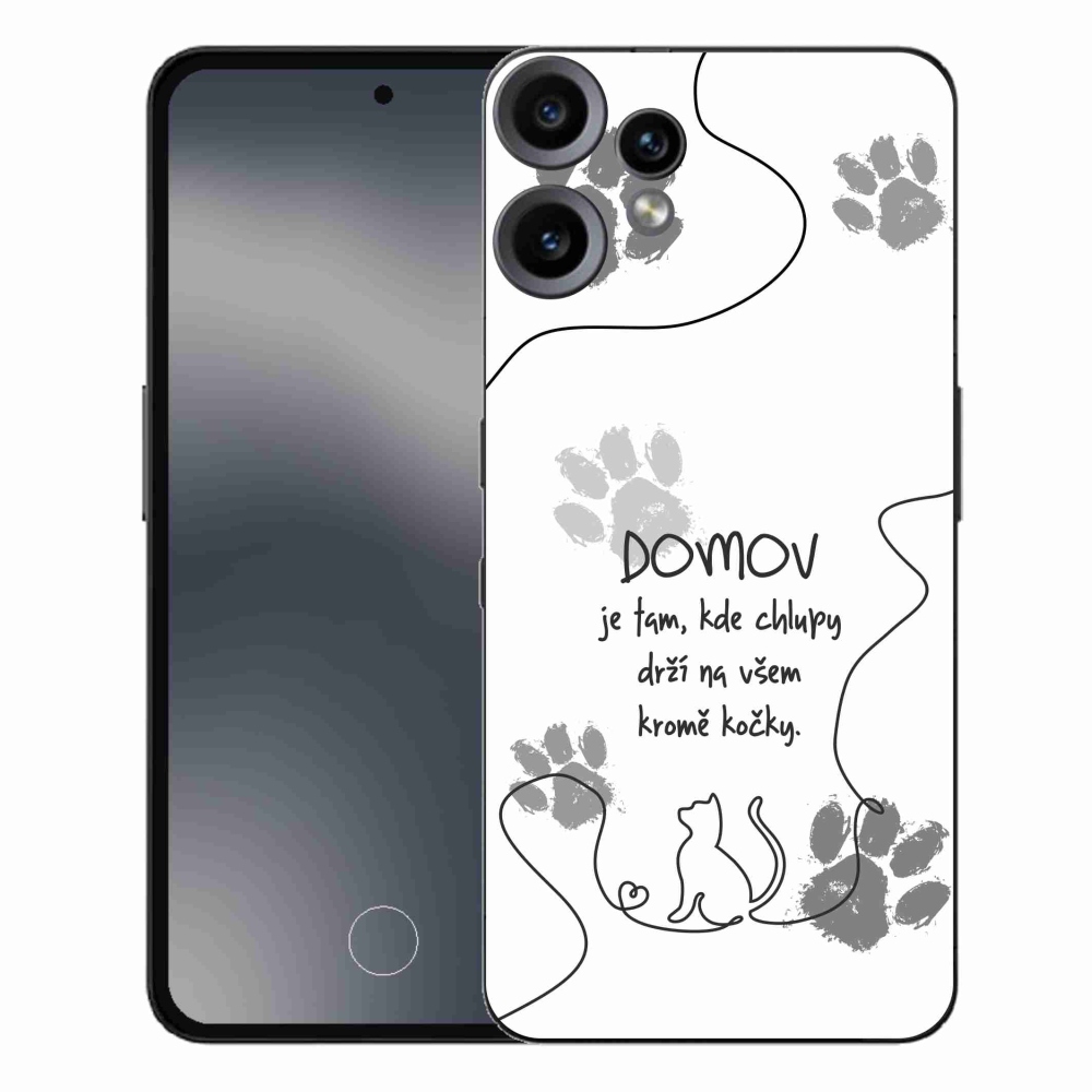 Gélový kryt mmCase na Nothing CMF Phone 2 Pro - mačacie motív biele pozadie