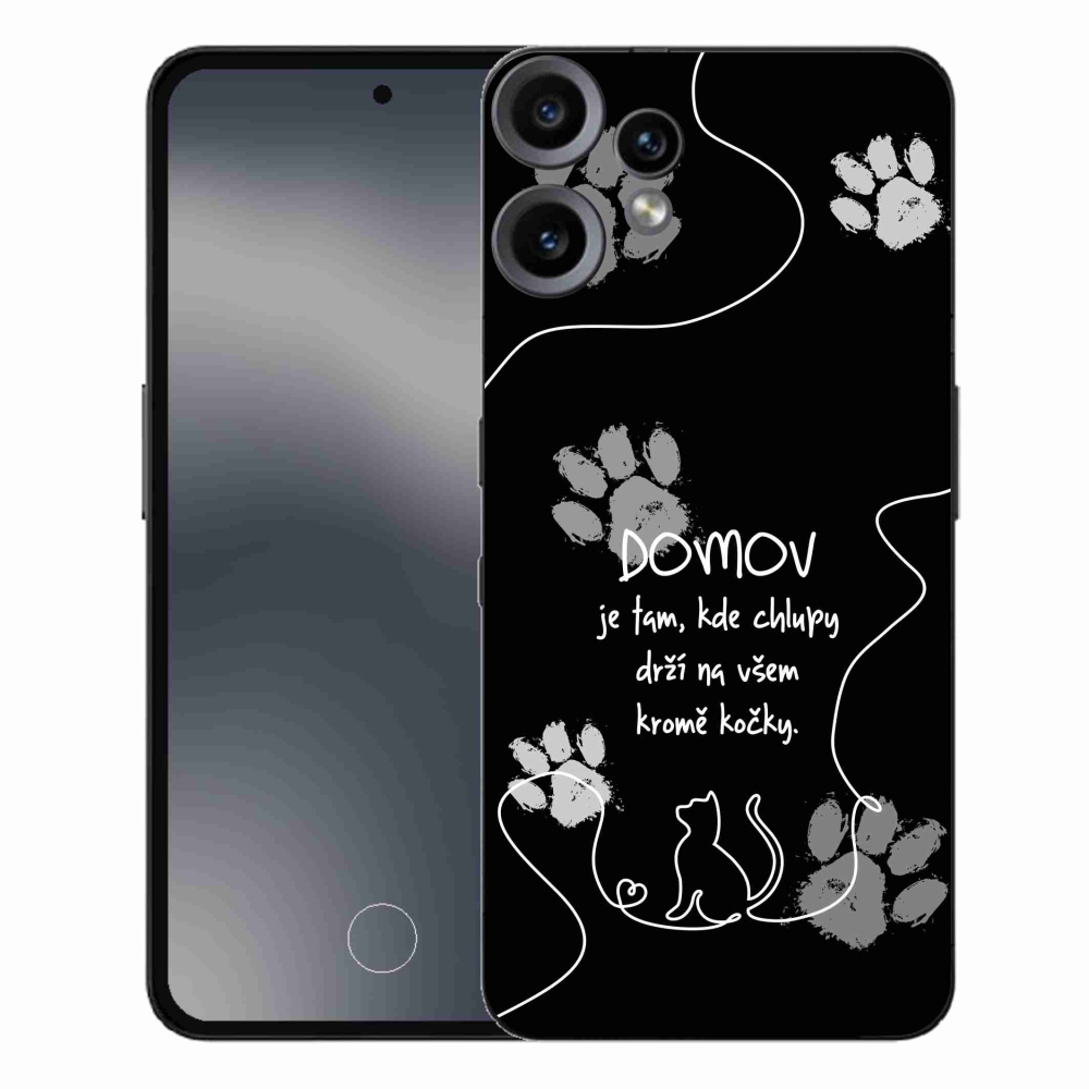 Gélový kryt mmCase na Nothing CMF Phone 2 Pro - mačacie motív čierne pozadie