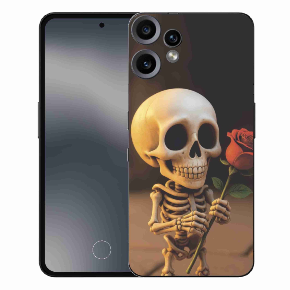 Gélový kryt mmCase na Nothing CMF Phone 2 Pro - kostlivec s ružou