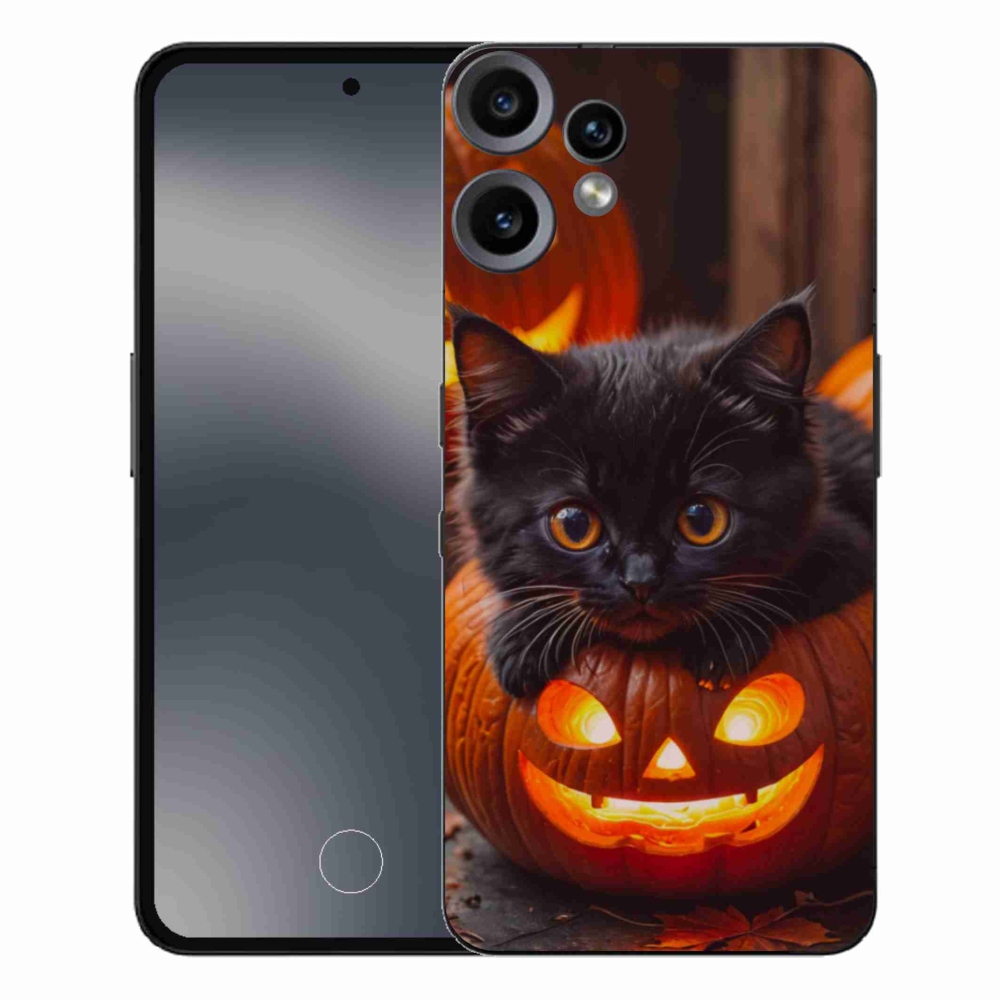 Gélový kryt mmCase na Nothing CMF Phone 2 Pro - mačiatko a tekvica
