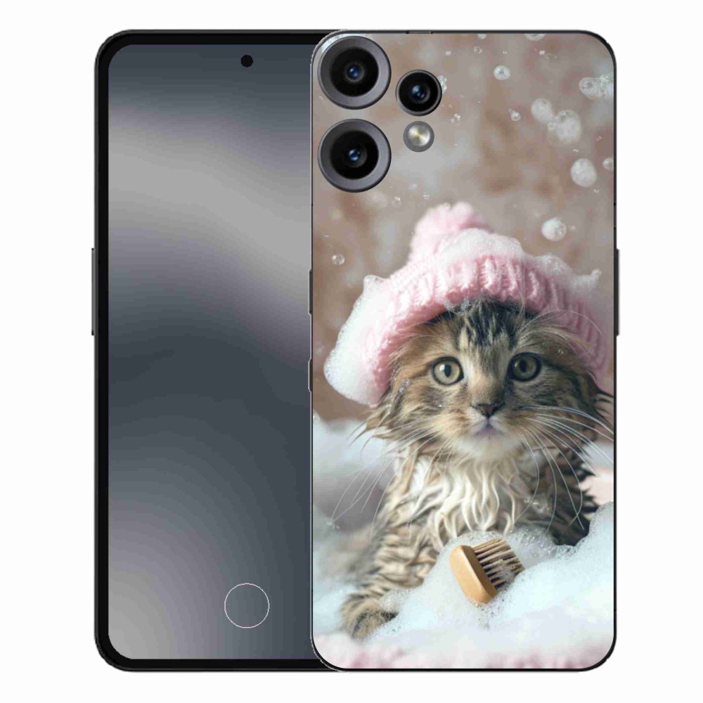 Gélový kryt mmCase na Nothing CMF Phone 2 Pro - mačiatko a kúpeľ