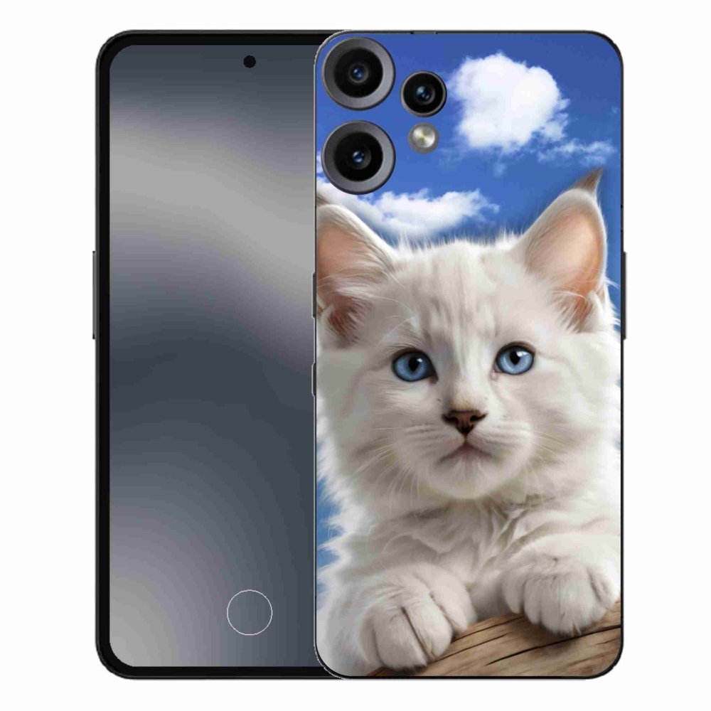 Gélový kryt mmCase na Nothing CMF Phone 2 Pro - mačiatko a oblaky