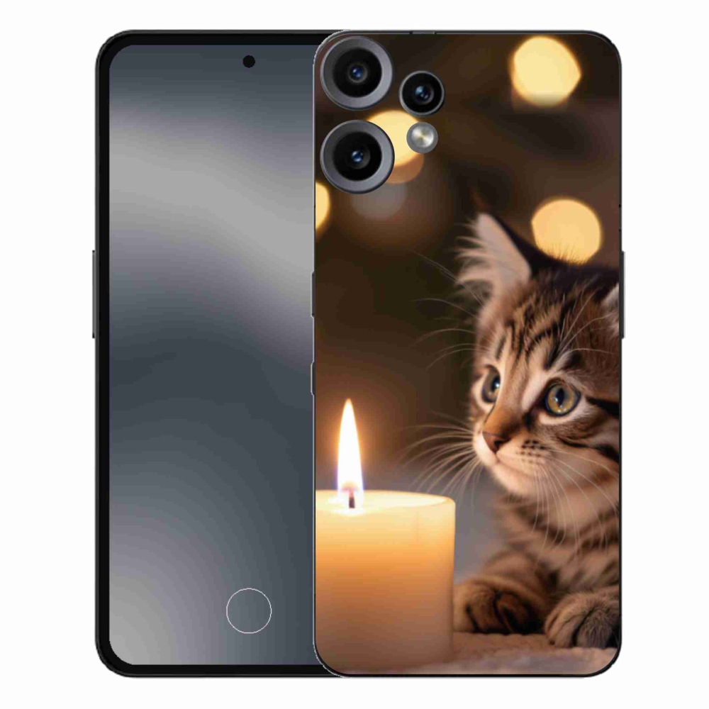 Gélový kryt mmCase na Nothing CMF Phone 2 Pro - mačiatko a sviečka