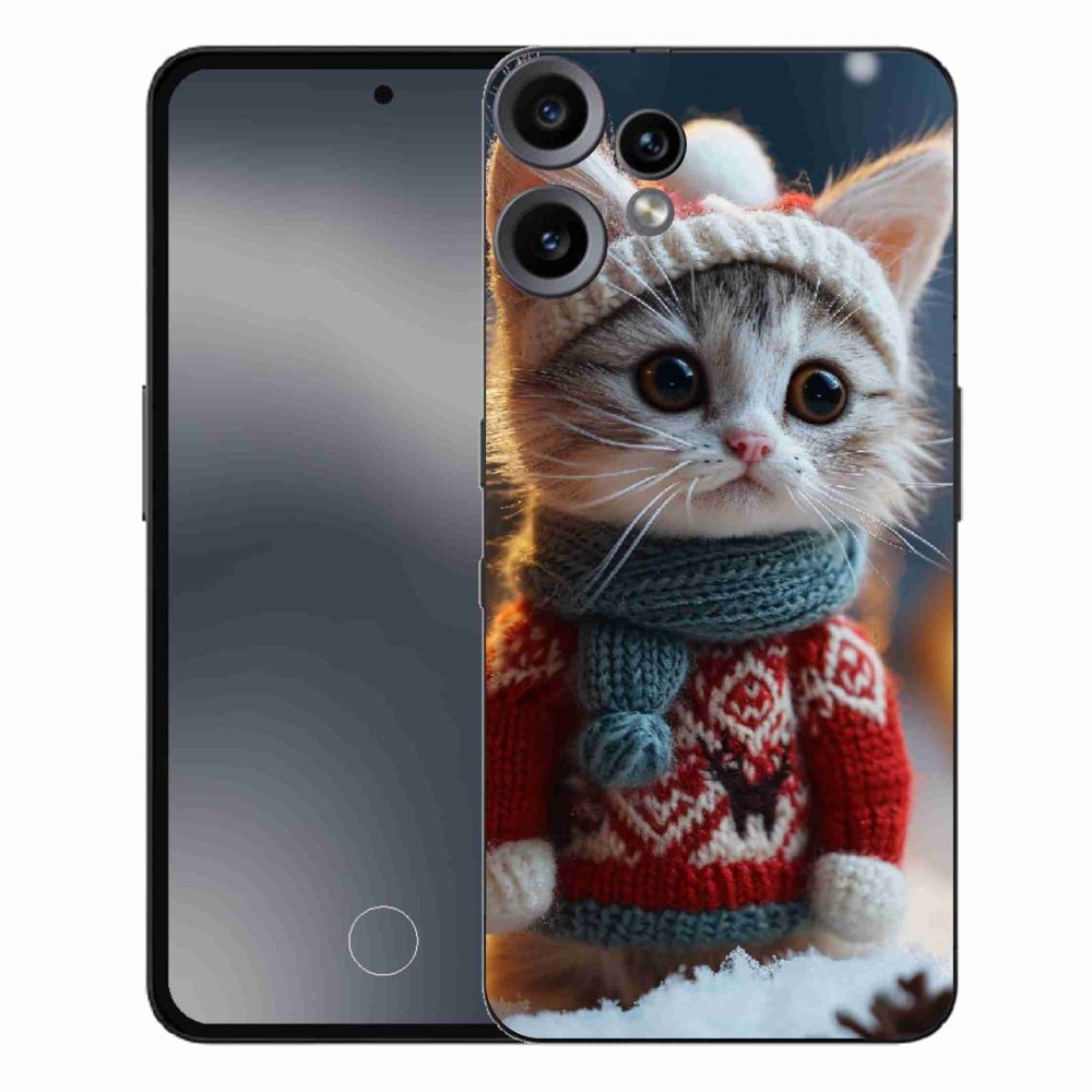 Gélový kryt mmCase na Nothing CMF Phone 2 Pro - mačiatko vo svetri