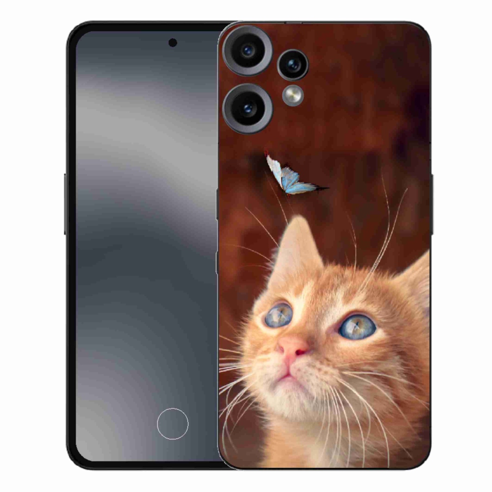 Gélový kryt mmCase na Nothing CMF Phone 2 Pro - motýľ a mačiatko