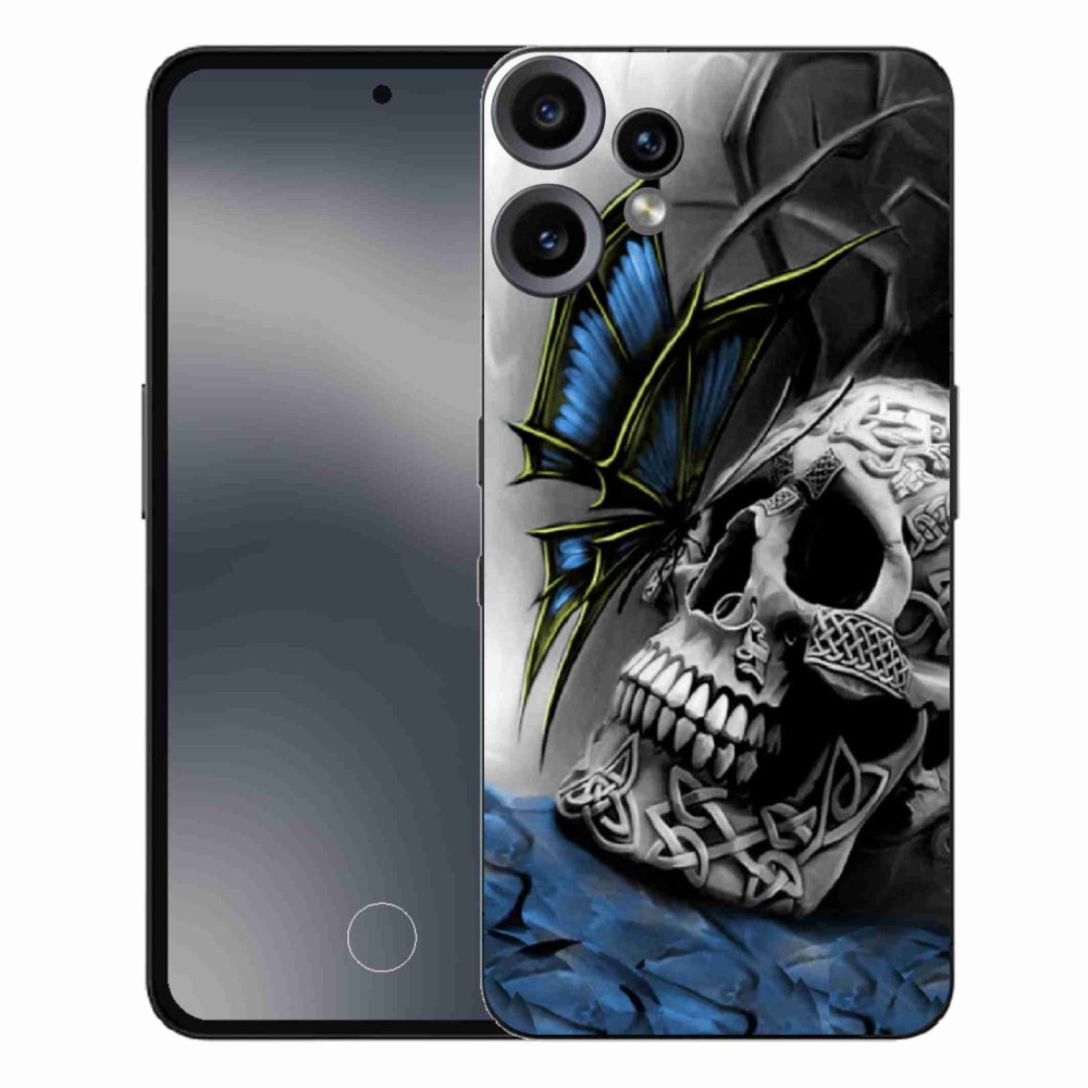 Gélový kryt mmCase na Nothing CMF Phone 2 Pro - motýľ a lebka